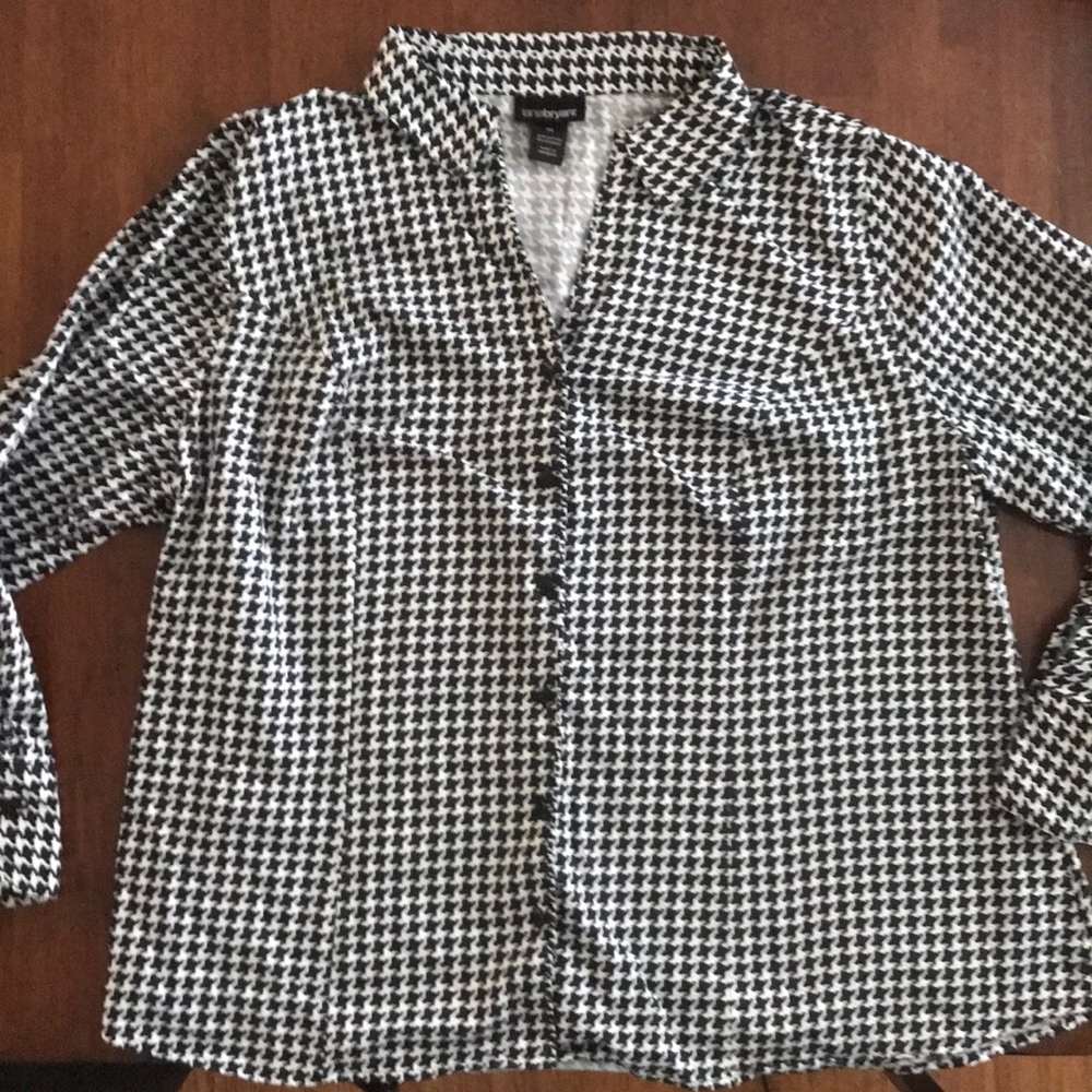 Lane Bryant Houndstooth Button Down